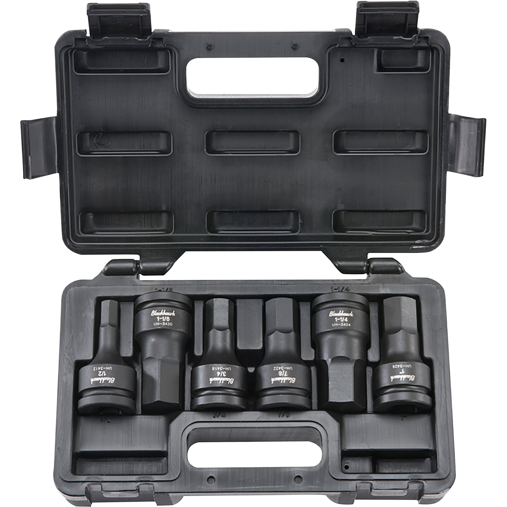 Blackhawk by Proto 6-Pc. Hex Bit Socket Set with Case —3/4in. Drive, Metric, Model#